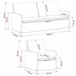 Set pohovek 2 pcs Modrá Textil - obrázek 8