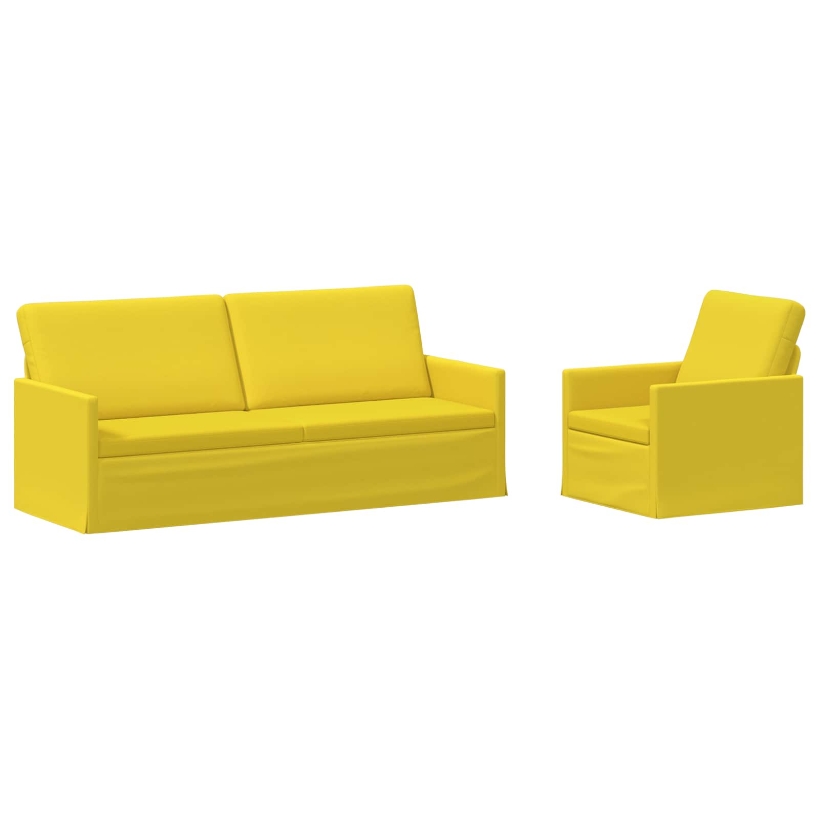 vidaXL Set pohovek 2 pcs Světlá žlutá Textil