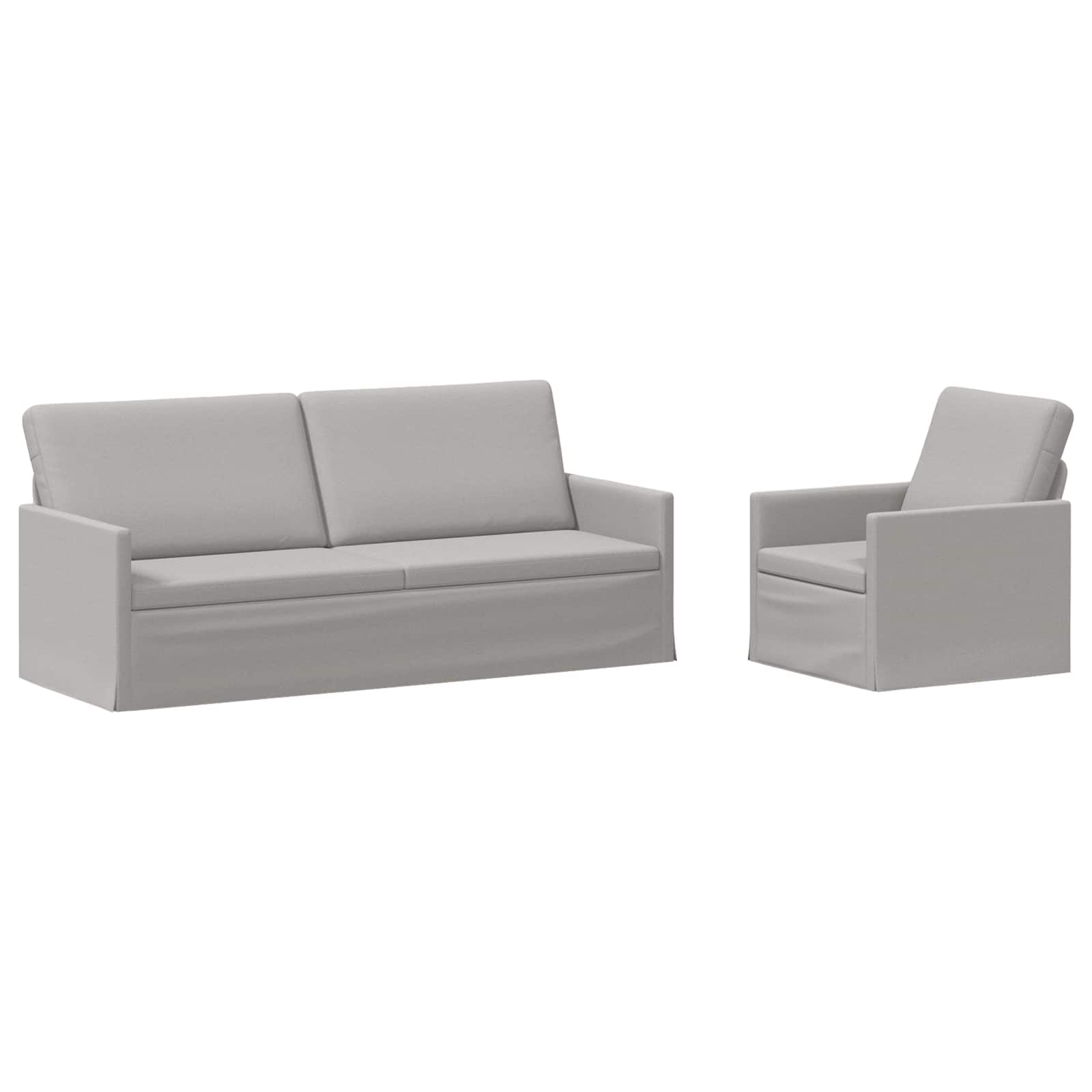 vidaXL Set pohovek 2 pcs Oblačno šedá Textil