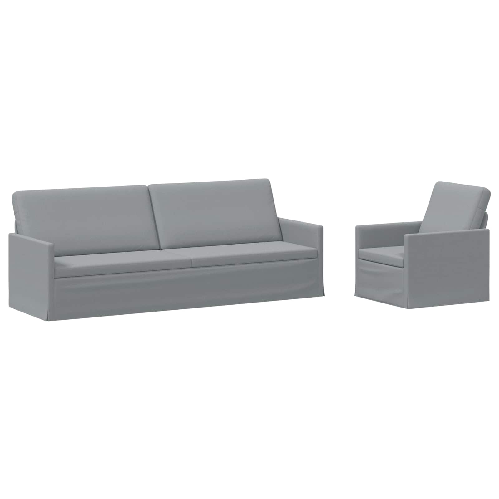 vidaXL Set pohovek 2 pcs Světle šedá Textil