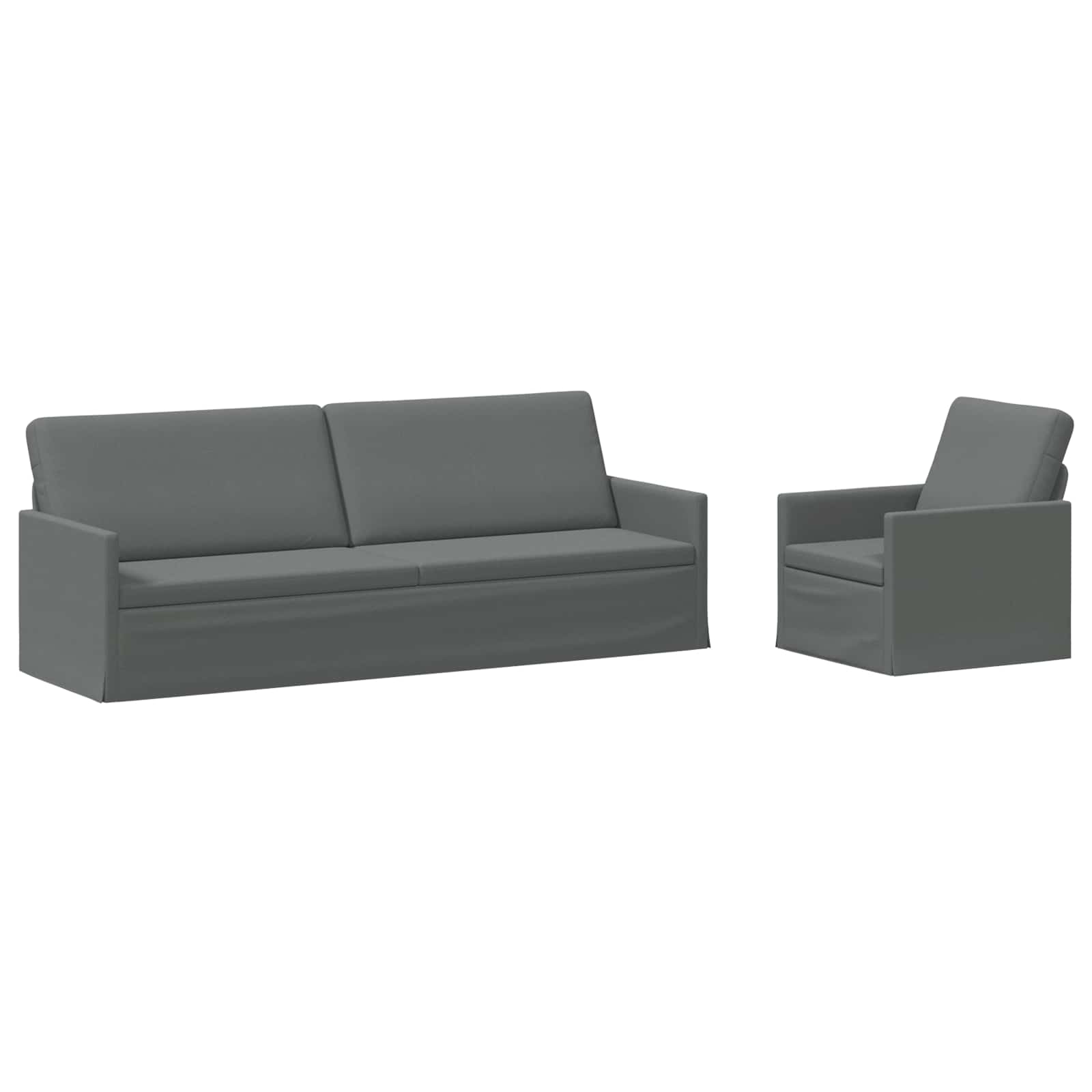 vidaXL Set pohovek 2 pcs Tmavě šedá Textil