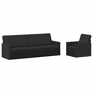 vidaXL Diivanikomplekt 2 pcs Must kangas