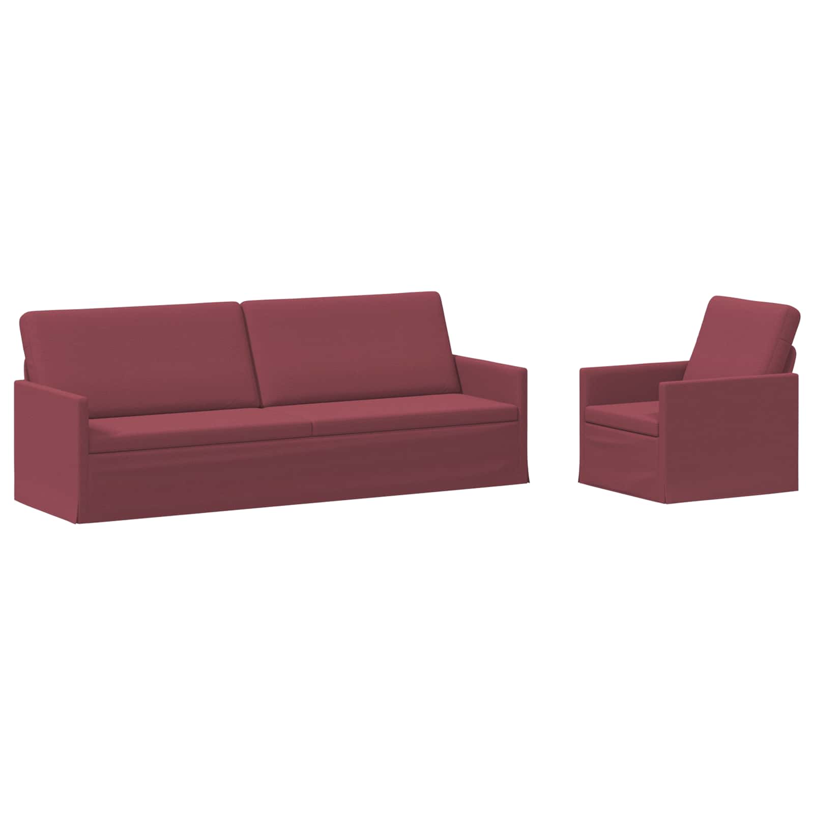 vidaXL Set pohovek 2 pcs Víno Červené Textil
