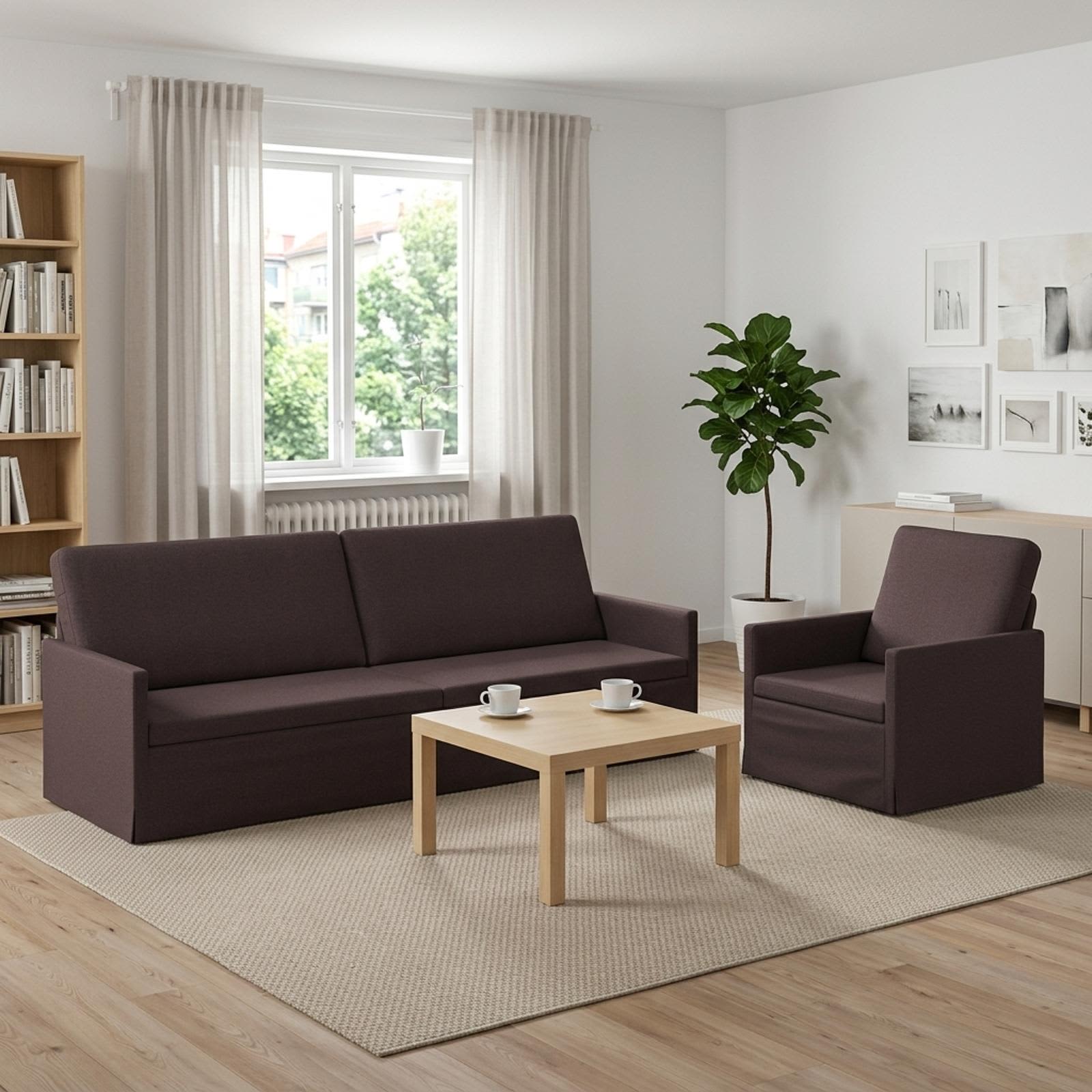 vidaXL Sofa Sæt 2 pcs Mørk Brun Stof