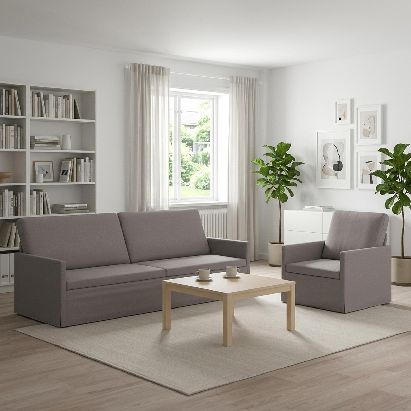 vidaXL Sofa Sæt 2 pcs Gråbrun Stof