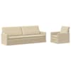 vidaXL Diivanikomplekt 2 pcs Kreemjas kangas