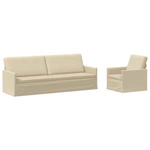 vidaXL Diivanikomplekt 2 pcs Kreemjas kangas
