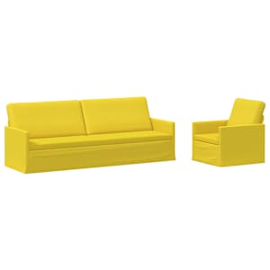 vidaXL Diivanikomplekt 2 pcs Helekollane kangas