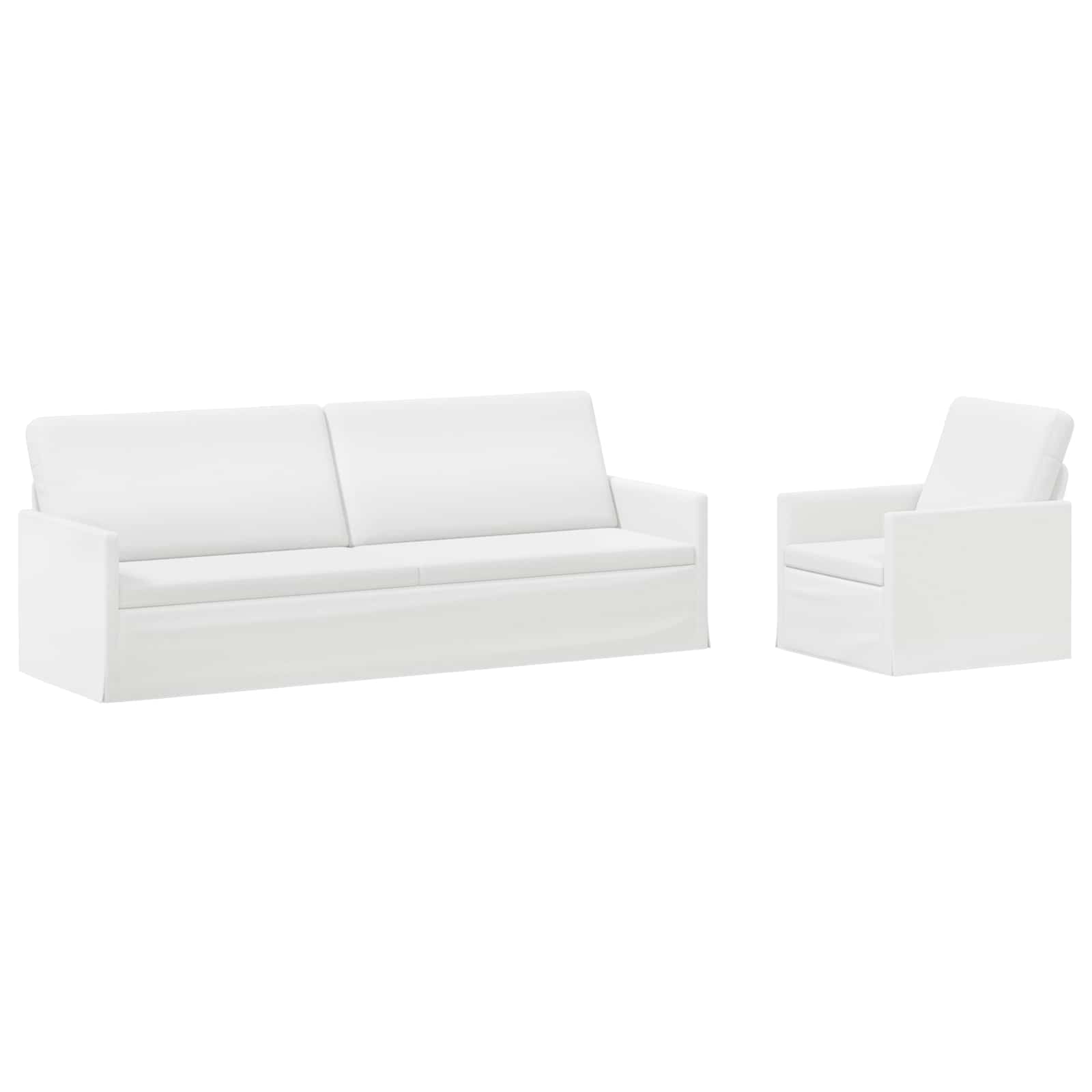 vidaXL Set pohovek 2 pcs Bílá Textil