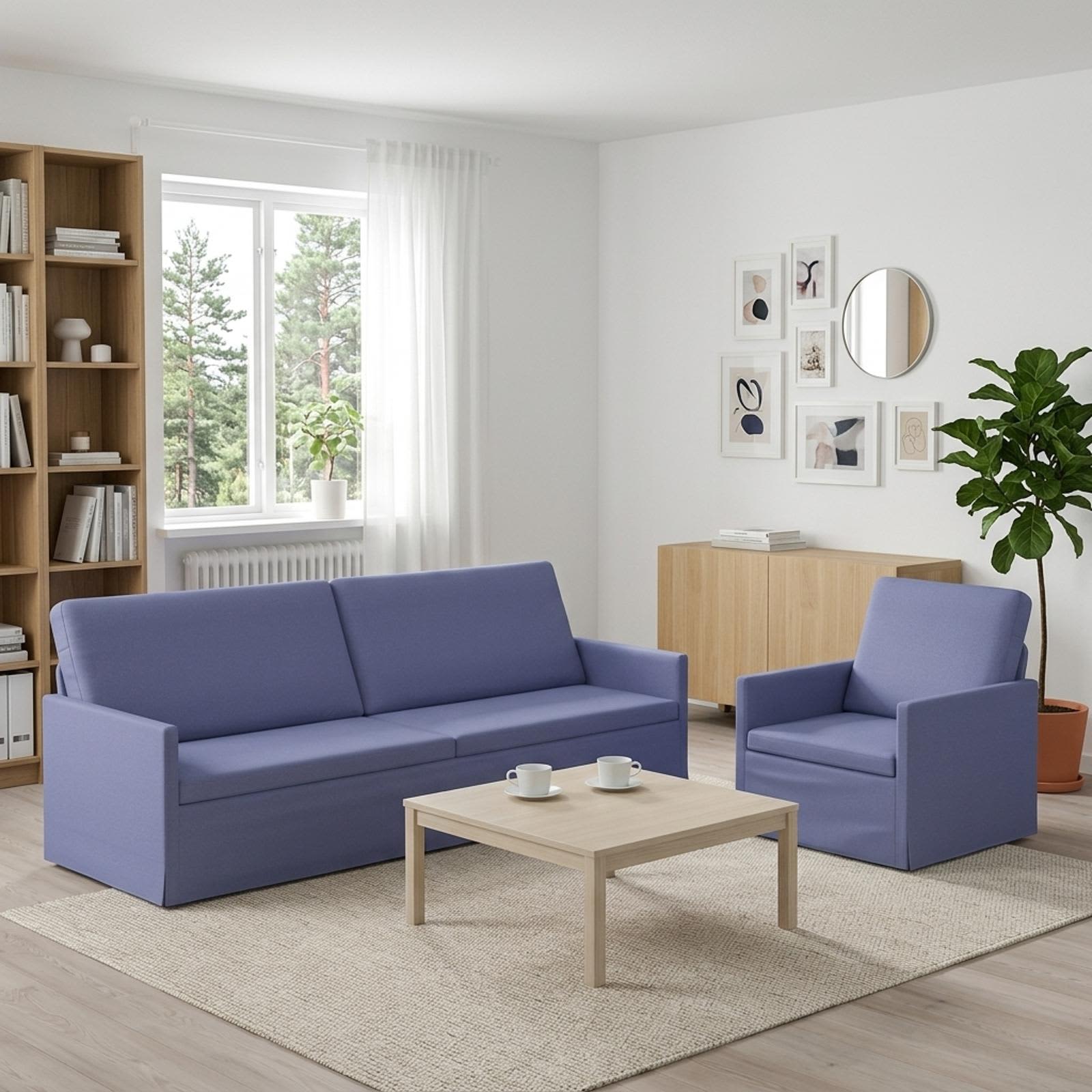 vidaXL Sofa Sæt 2 pcs Jeans blå Stof