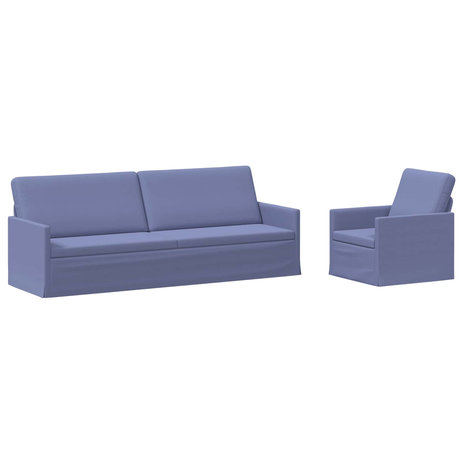 vidaXL Set pohovek 2 pcs Modrá džínovina Textil