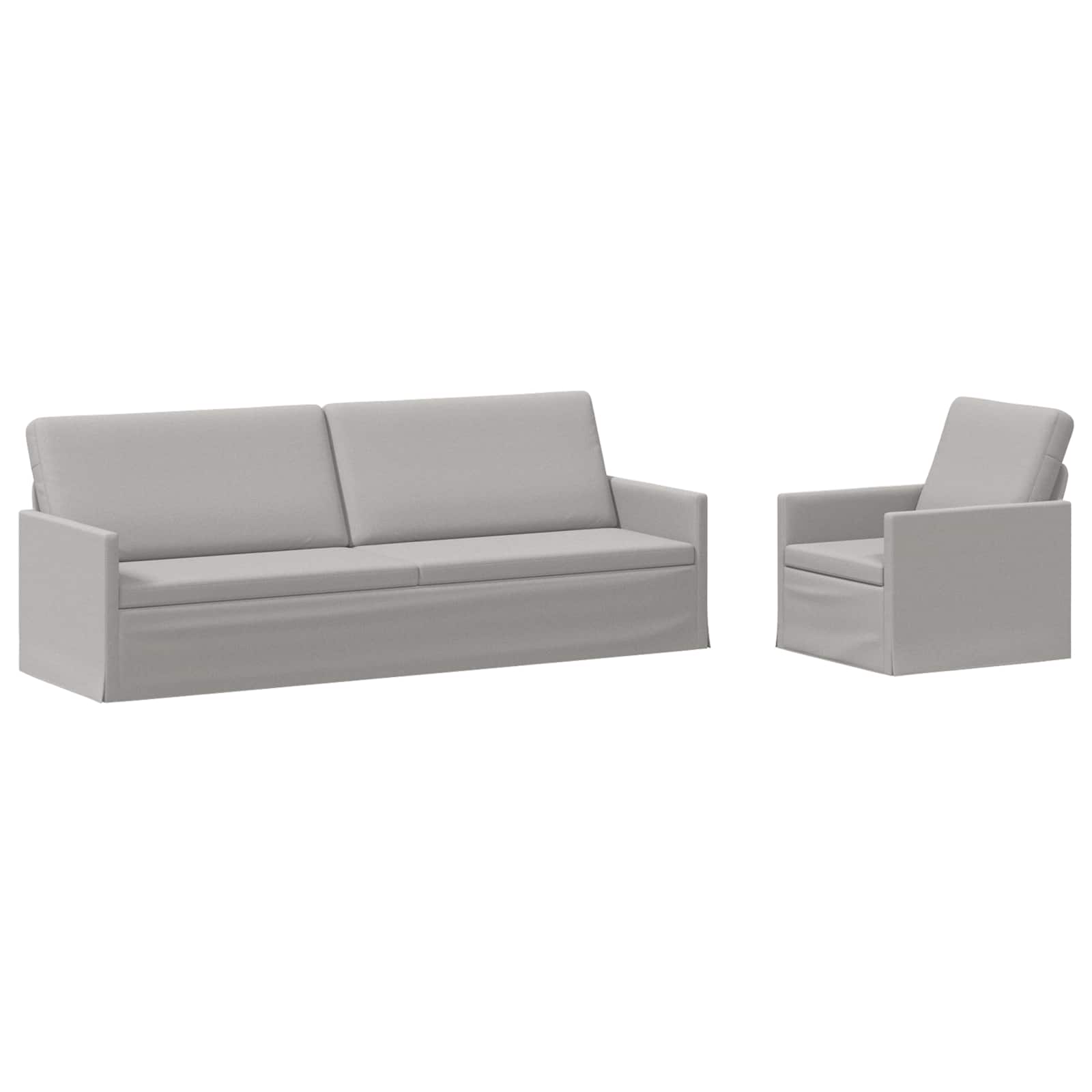 vidaXL Set pohovek 2 pcs Oblačno šedá Textil