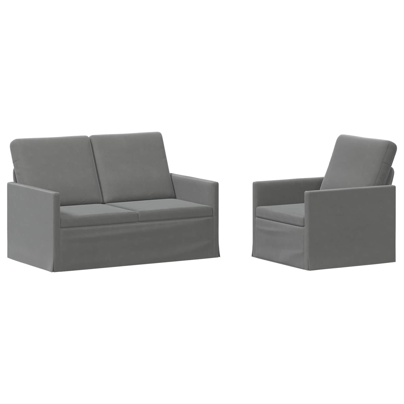vidaXL Set pohovek 2 pcs Tmavě šedá Samet