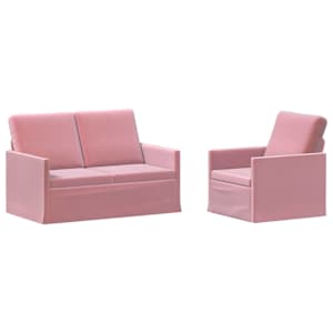 vidaXL Diivanikomplekt 2 pcs Roosa Samet