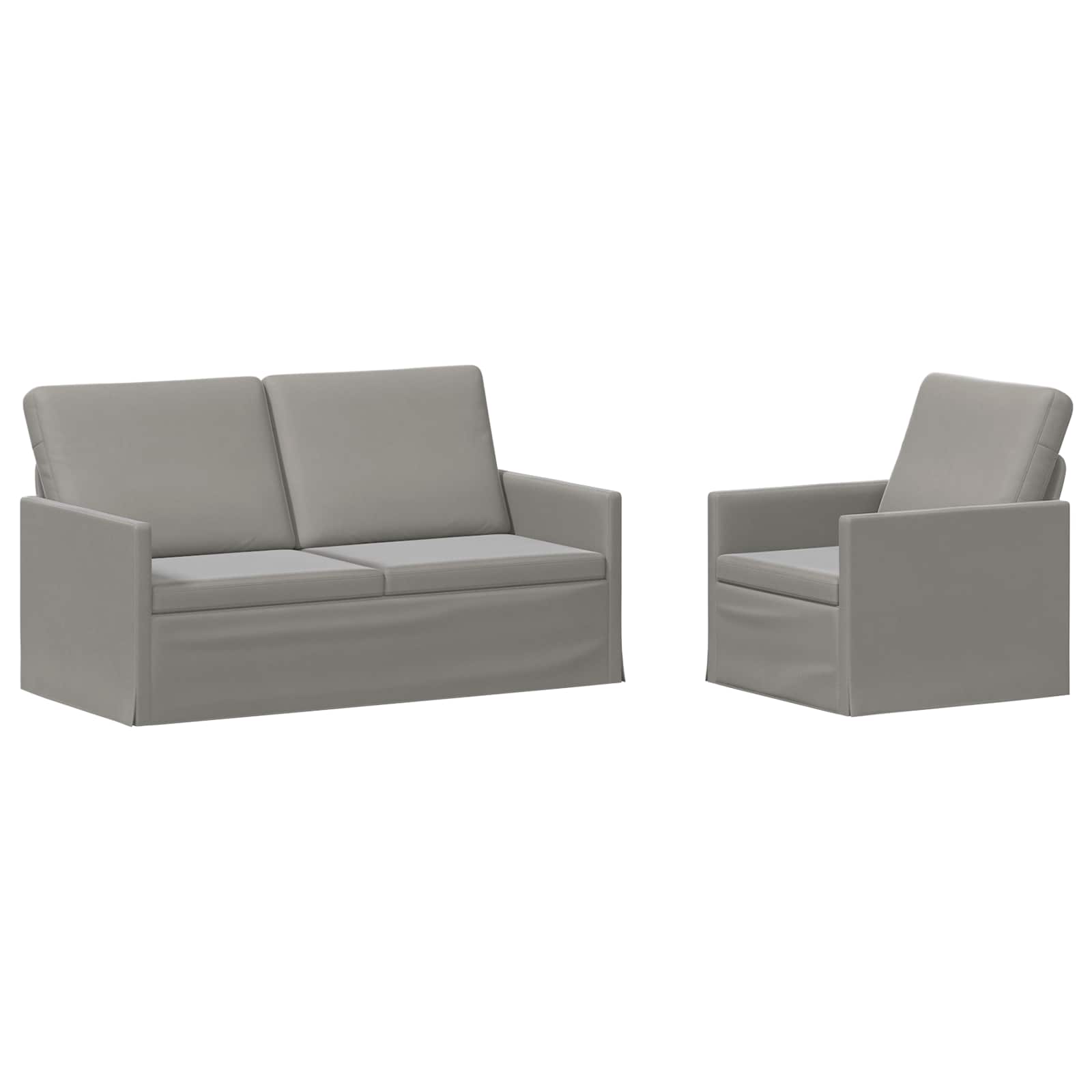 Kavčna garnitura 2 pcs Svetlo siva Žamet