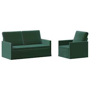 vidaXL Diivanikomplekt 2 pcs Tumeroheline Samet