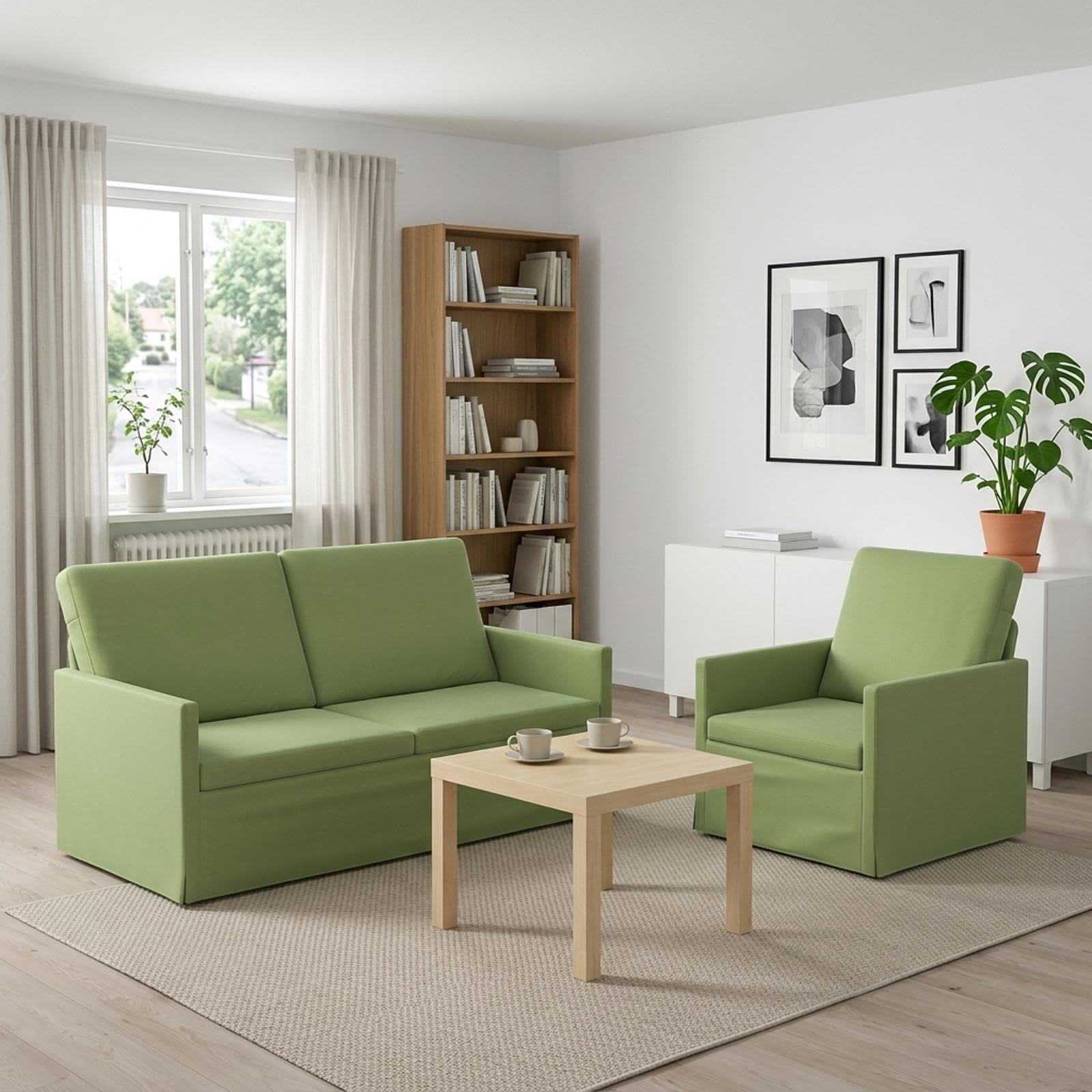 vidaXL Sofa Sæt 2 pcs Lys grøn Velour (V)