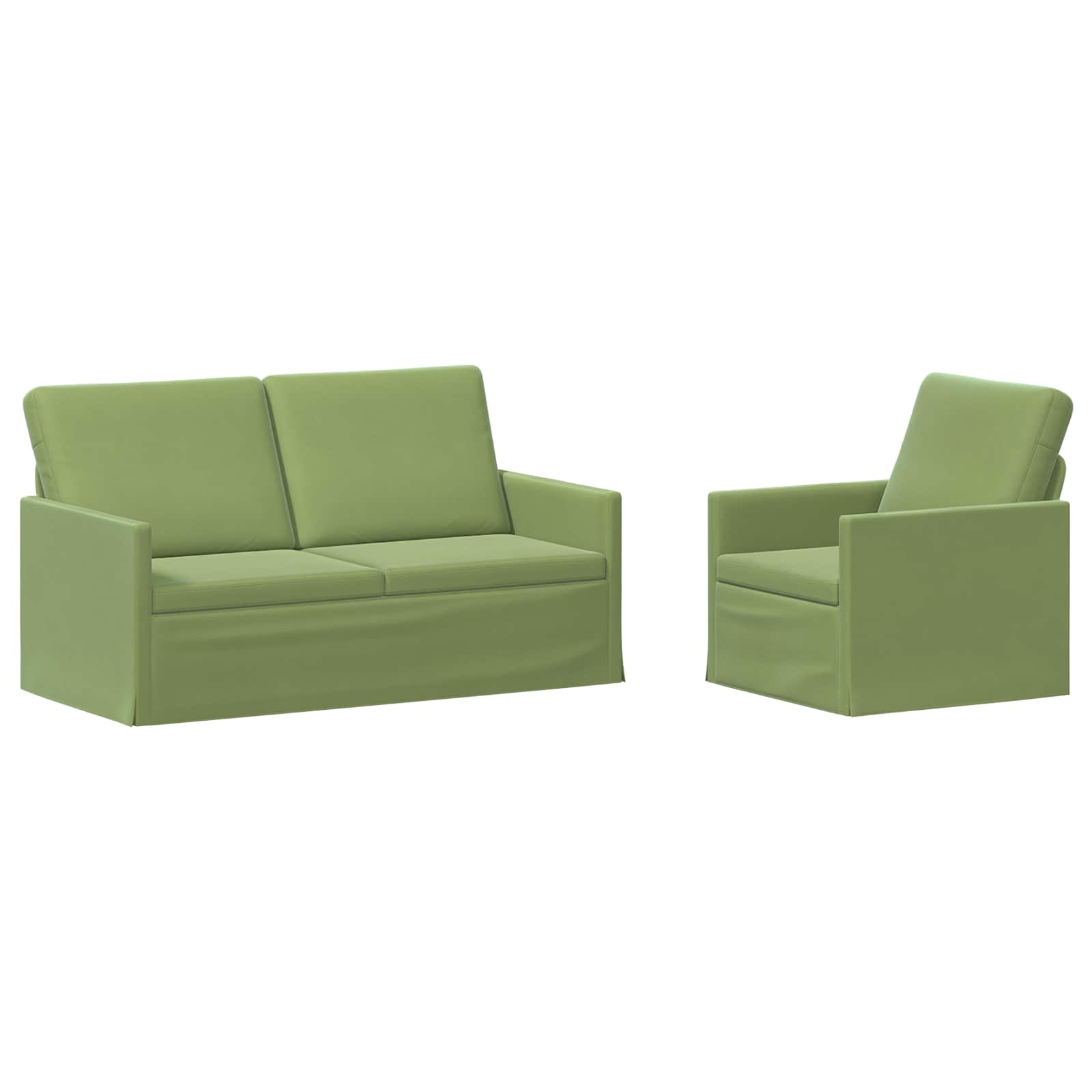 vidaXL Set pohovek 2 pcs Světlá zelená Samet