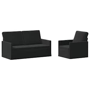 vidaXL Diivanikomplekt 2 pcs Must Samet