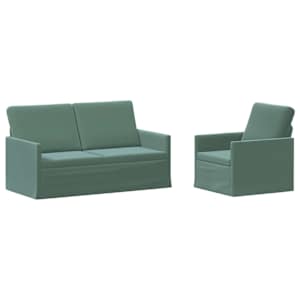 vidaXL Diivanikomplekt 2 pcs Mere Roheline Samet