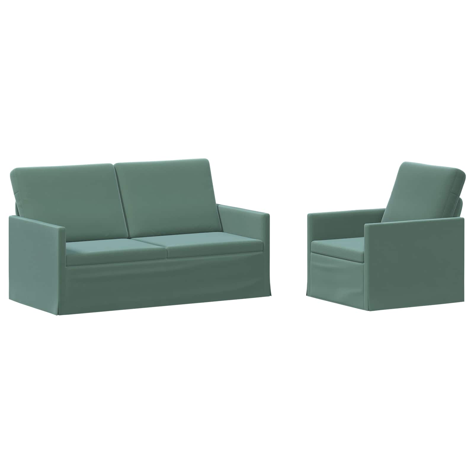 vidaXL Set pohovek 2 pcs Mořská zelená Samet