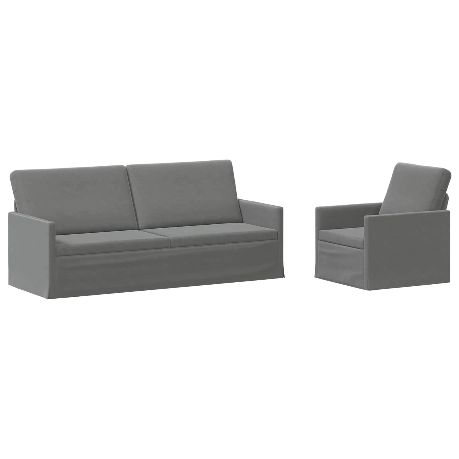 vidaXL Set pohovek 2 pcs Tmavě šedá Samet