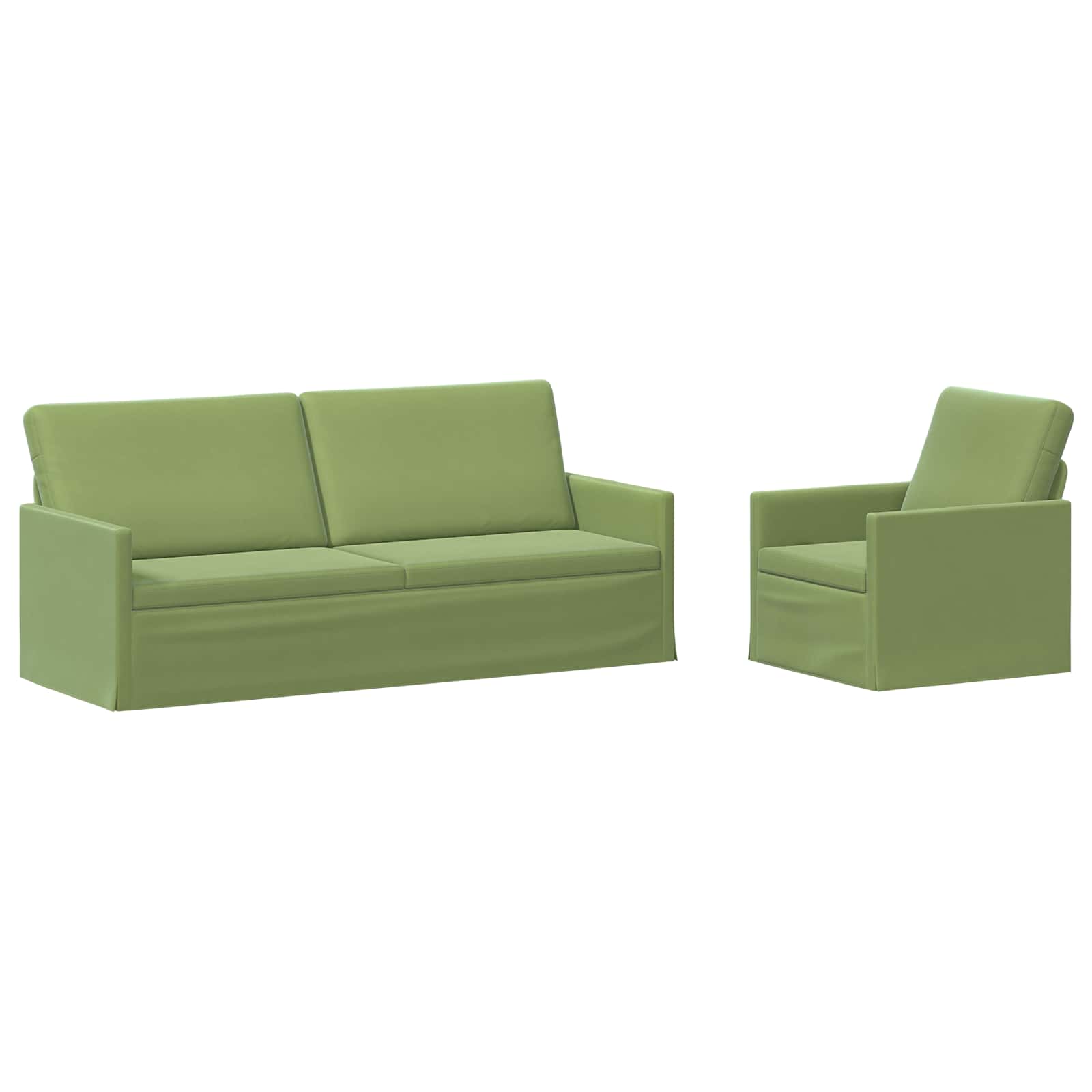 vidaXL Set pohovek 2 pcs Světlá zelená Samet