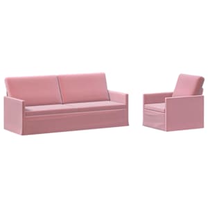 vidaXL Diivanikomplekt 2 pcs Roosa Samet
