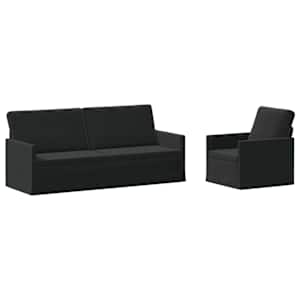 vidaXL Diivanikomplekt 2 pcs Must Samet