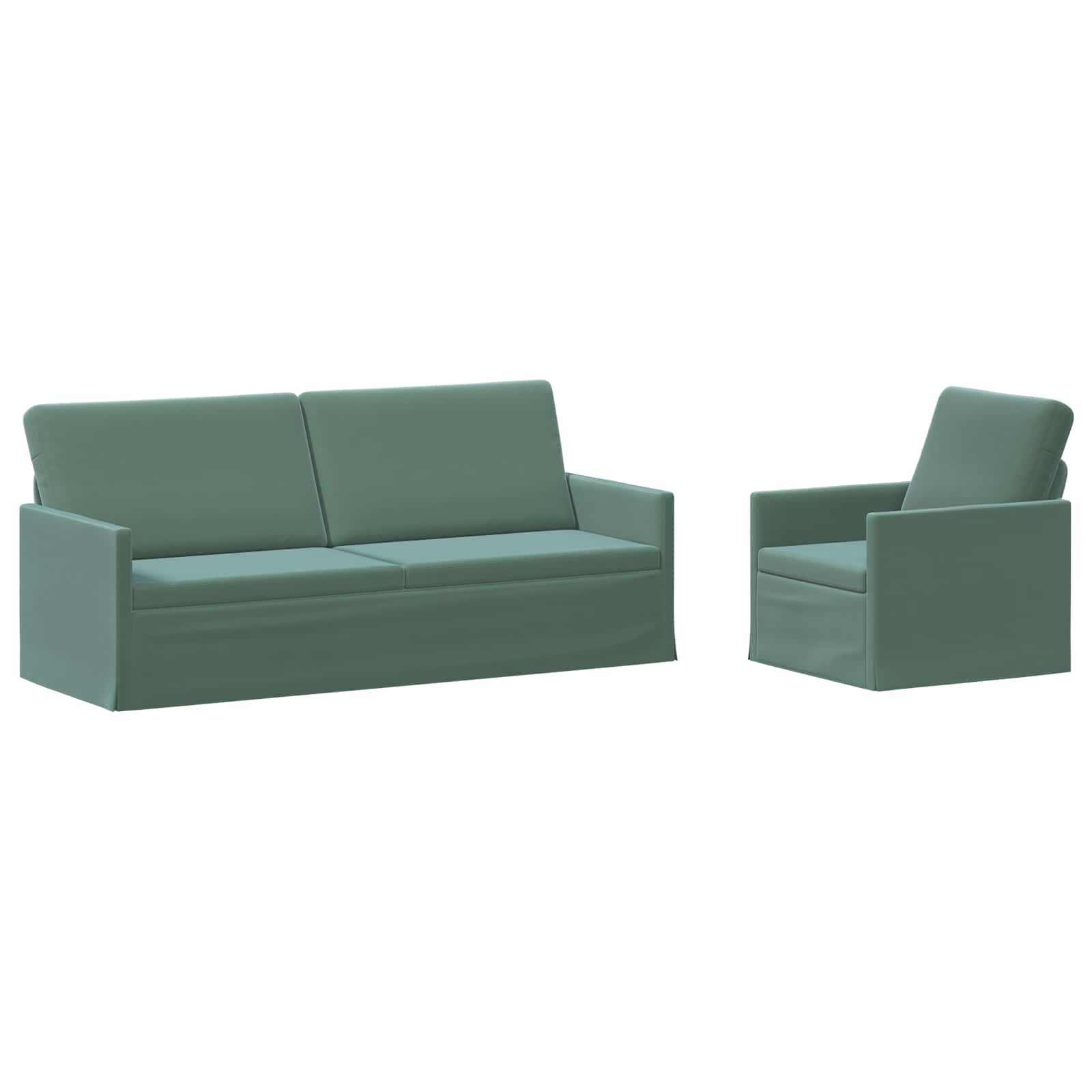 vidaXL Set pohovek 2 pcs Mořská zelená Samet