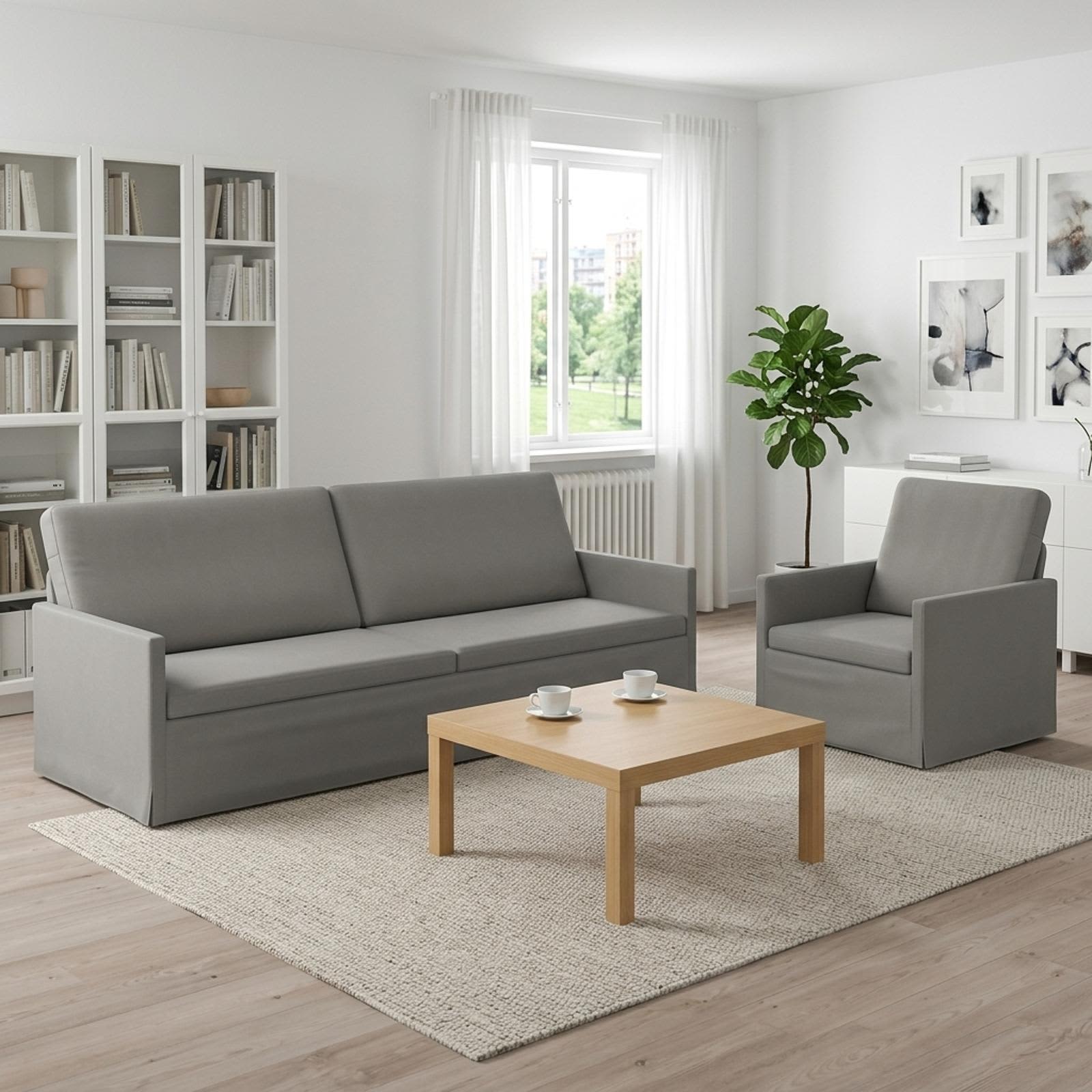 vidaXL Sofa Sæt 2 pcs Lysegrå Velour (V)