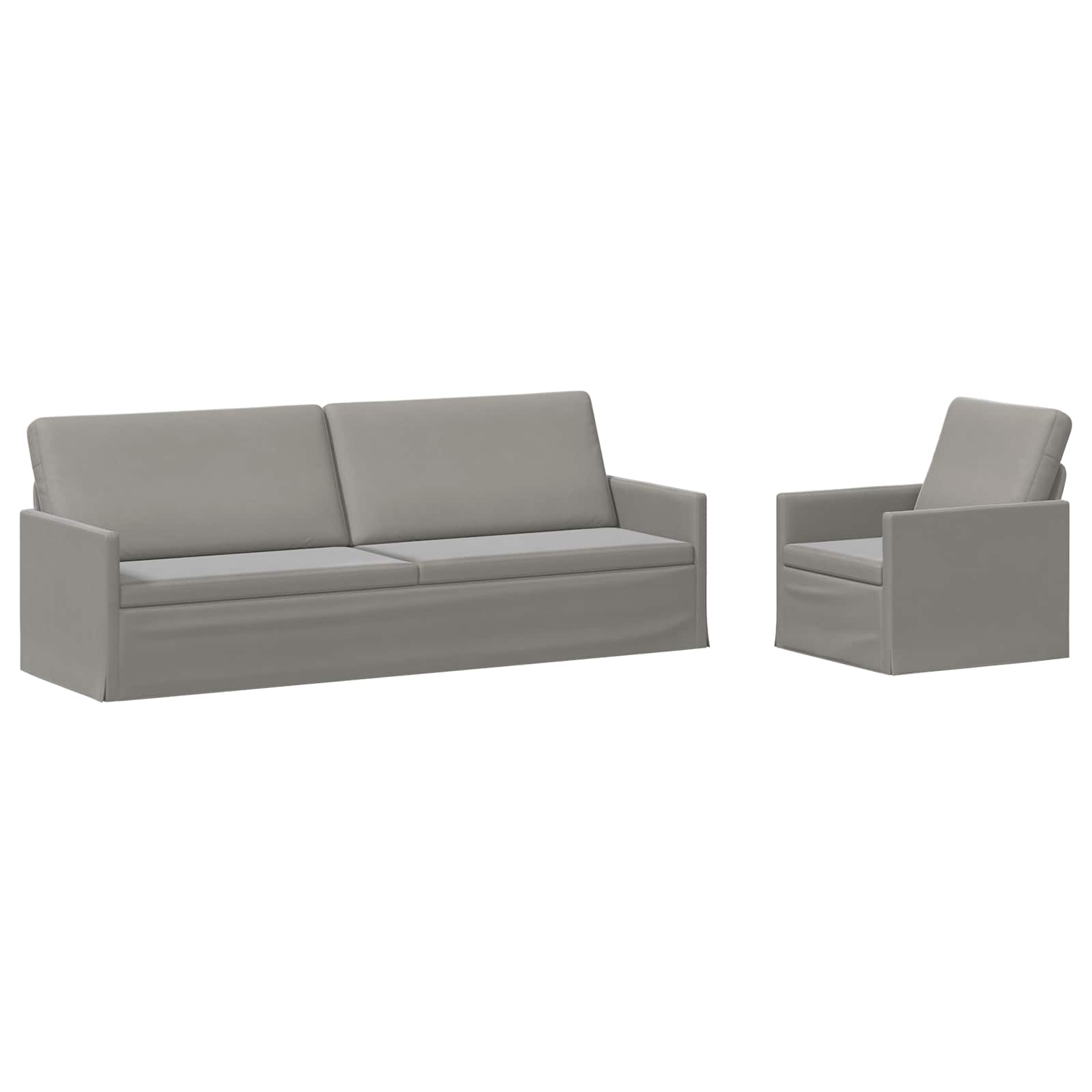 vidaXL Set pohovek 2 pcs Světle šedá Samet
