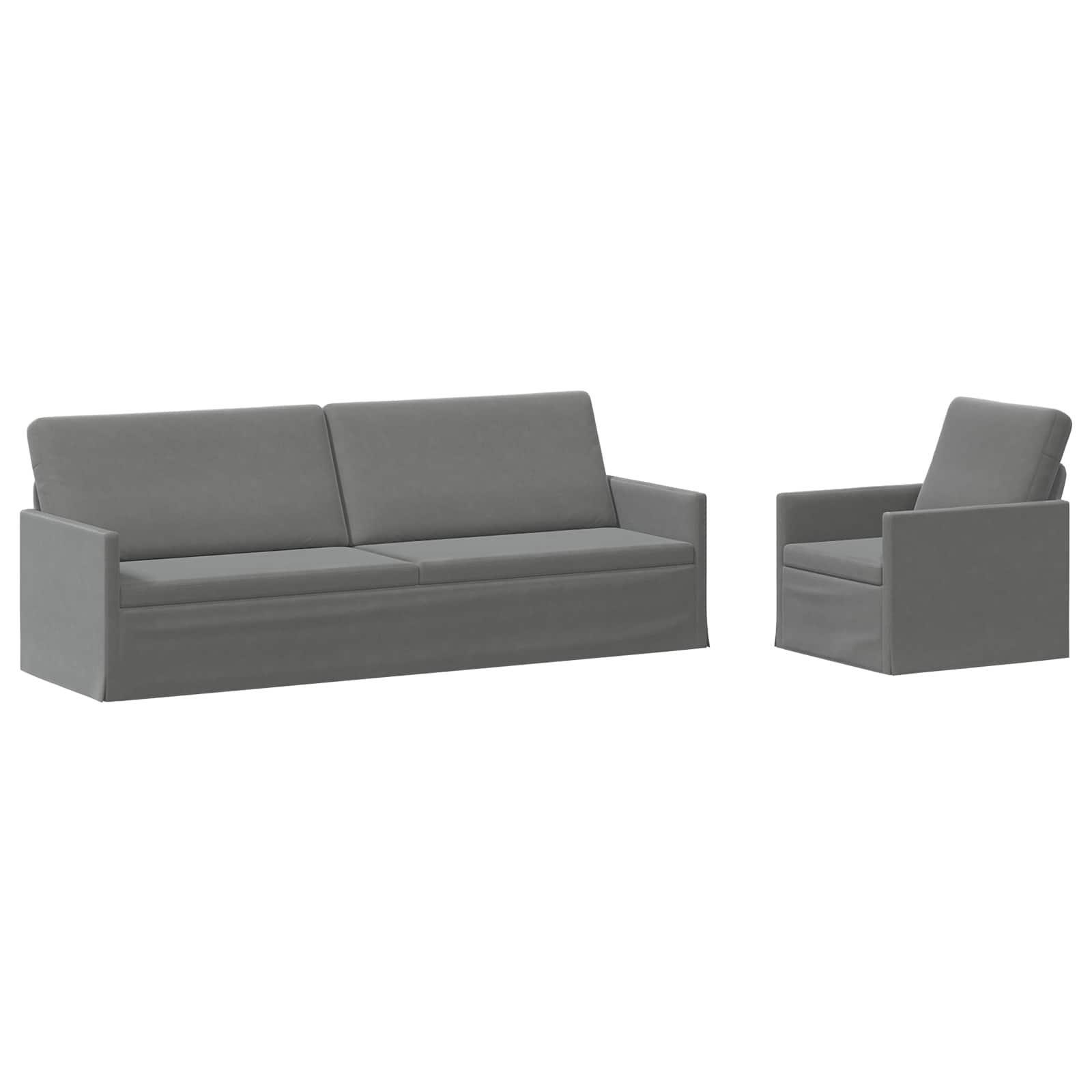 vidaXL Set pohovek 2 pcs Tmavě šedá Samet