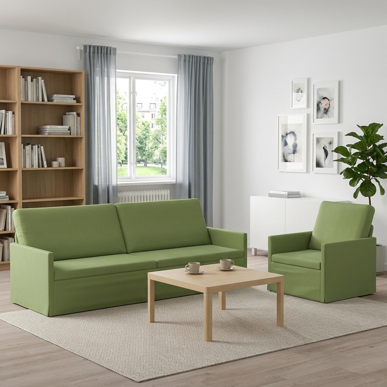 vidaXL Sofa Sæt 2 pcs Lys grøn Velour (V)