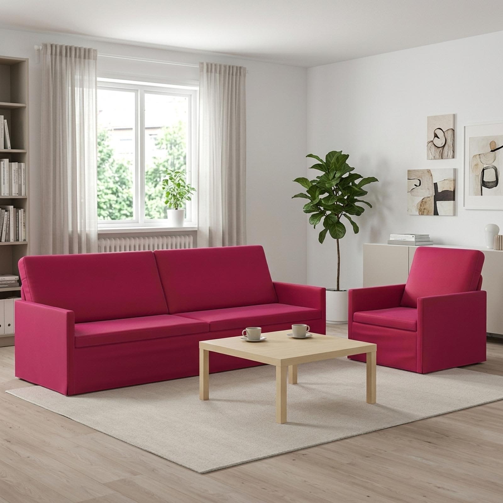 vidaXL Sofa Sæt 2 pcs Vinrød Velour (V)