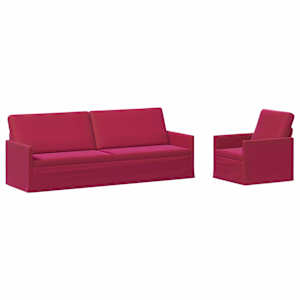 vidaXL Diivanikomplekt 2 pcs Veinpunane Samet