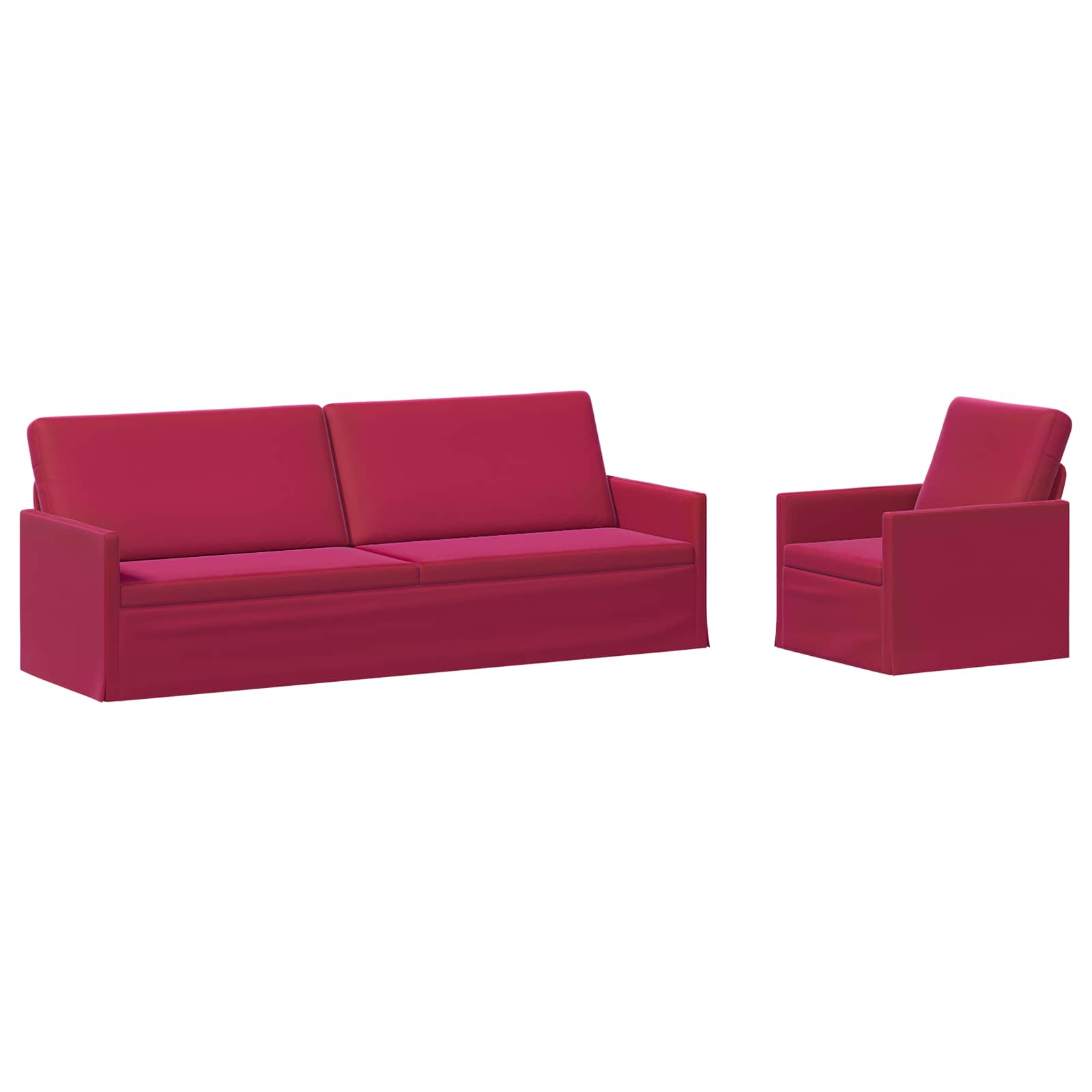 vidaXL Set pohovek 2 pcs Víno Červené Samet