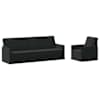 vidaXL Diivanikomplekt 2 pcs Must Samet