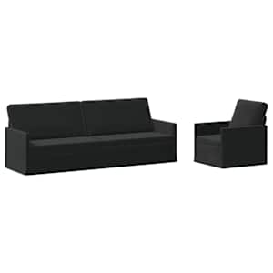 vidaXL Diivanikomplekt 2 pcs Must Samet