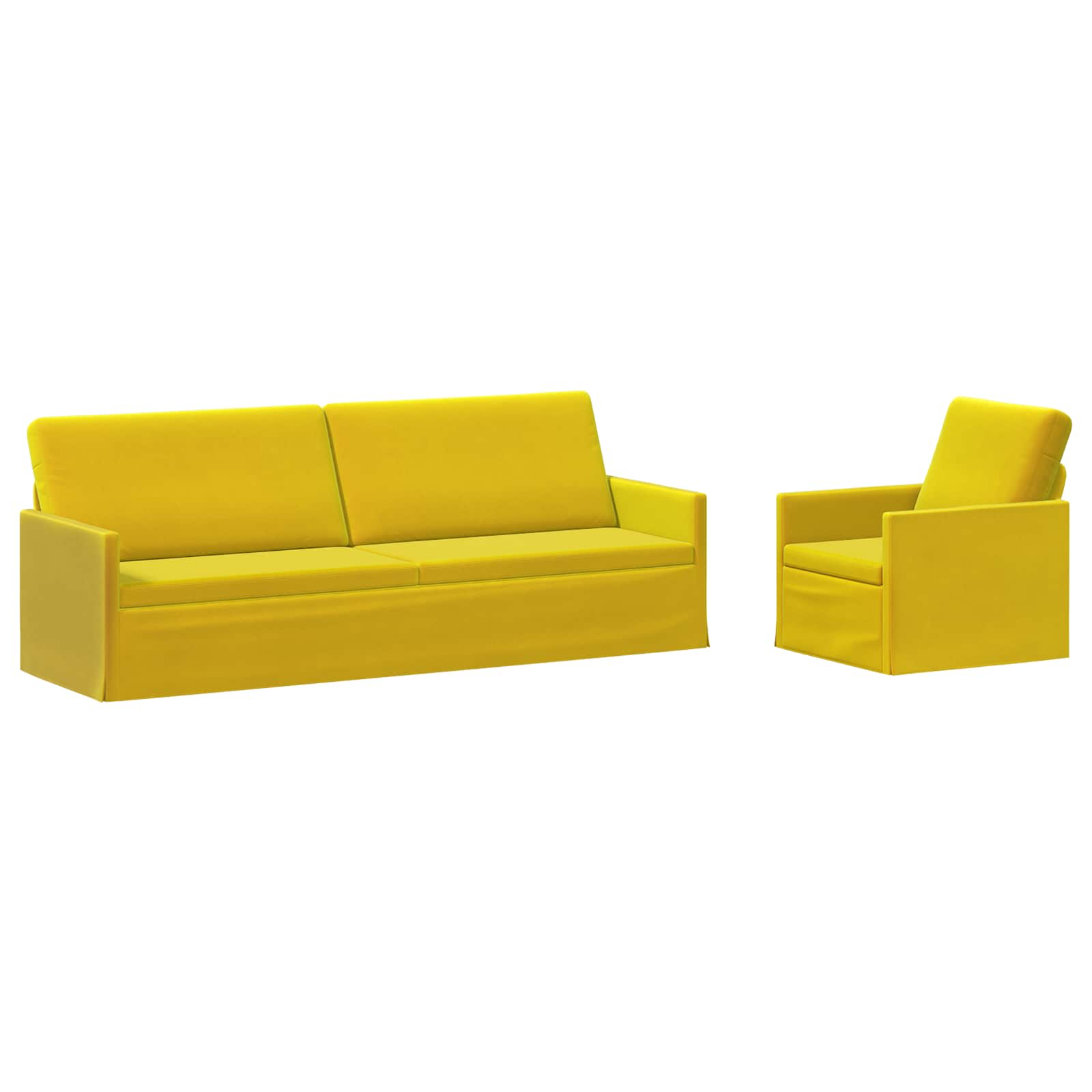 vidaXL Set pohovek 2 pcs Žlutá Samet
