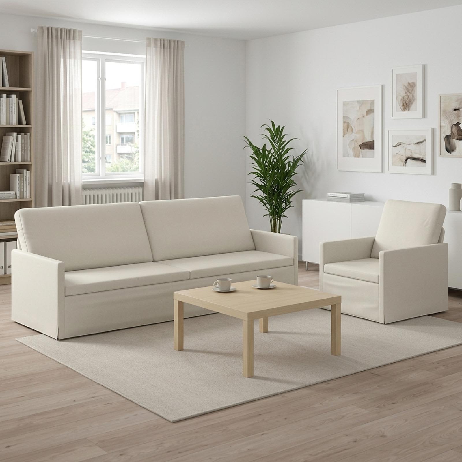 Kavčna garnitura 2 pcs Krem Žamet
