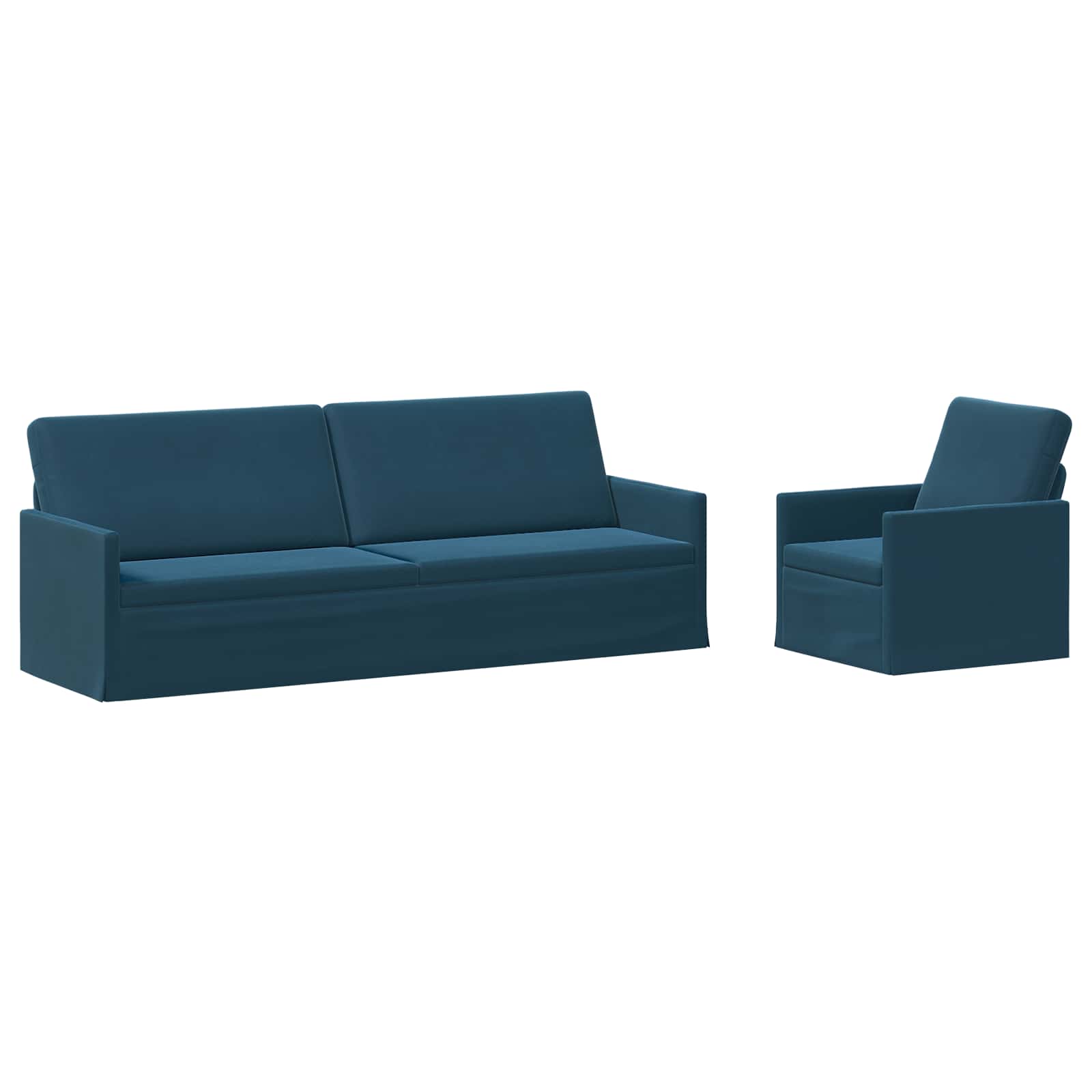 vidaXL Set pohovek 2 pcs Modrá Samet