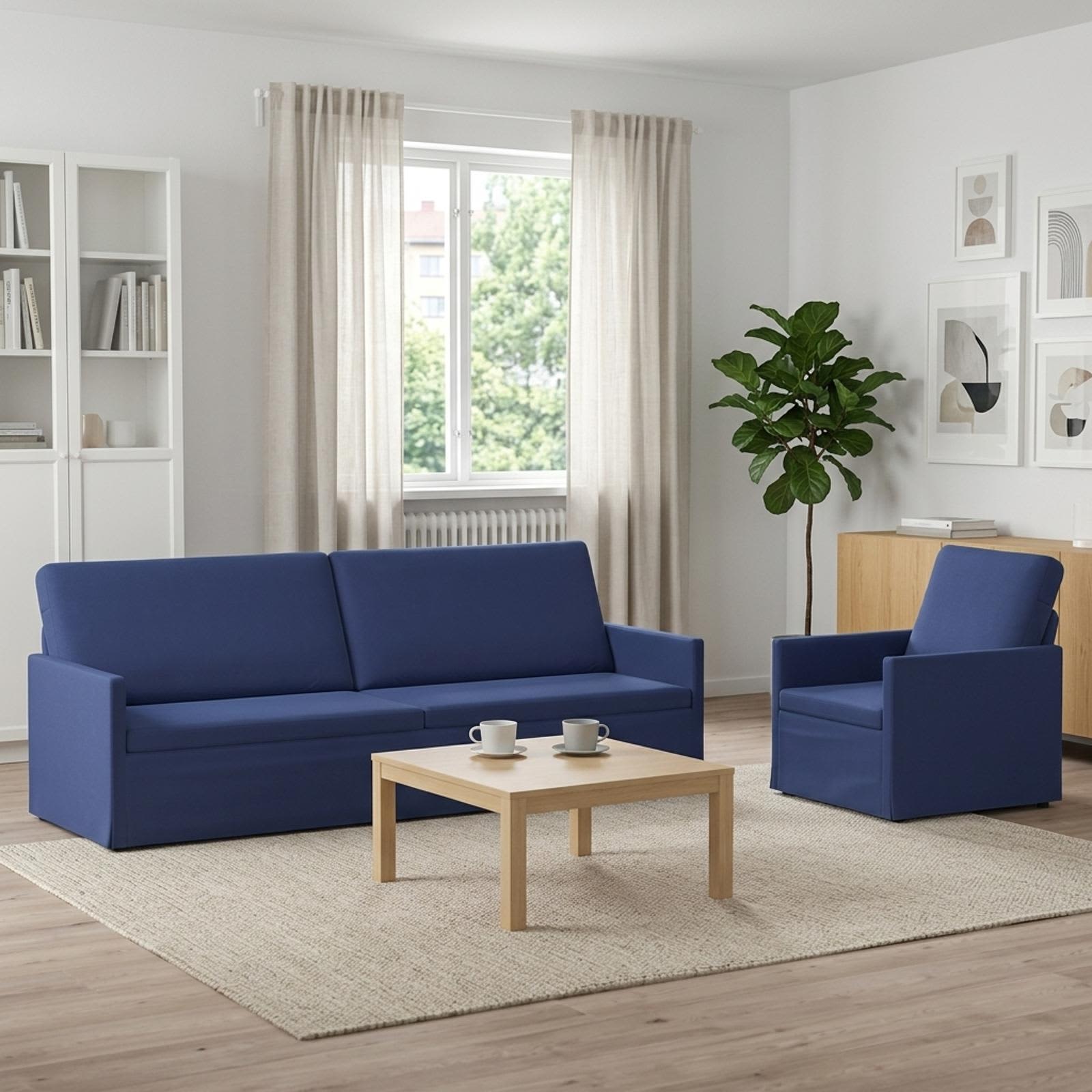 vidaXL Sofa Sæt 2 pcs Politi blå Velour (V)