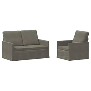 vidaXL Diivanikomplekt 2 pcs Helehall Korter kangas