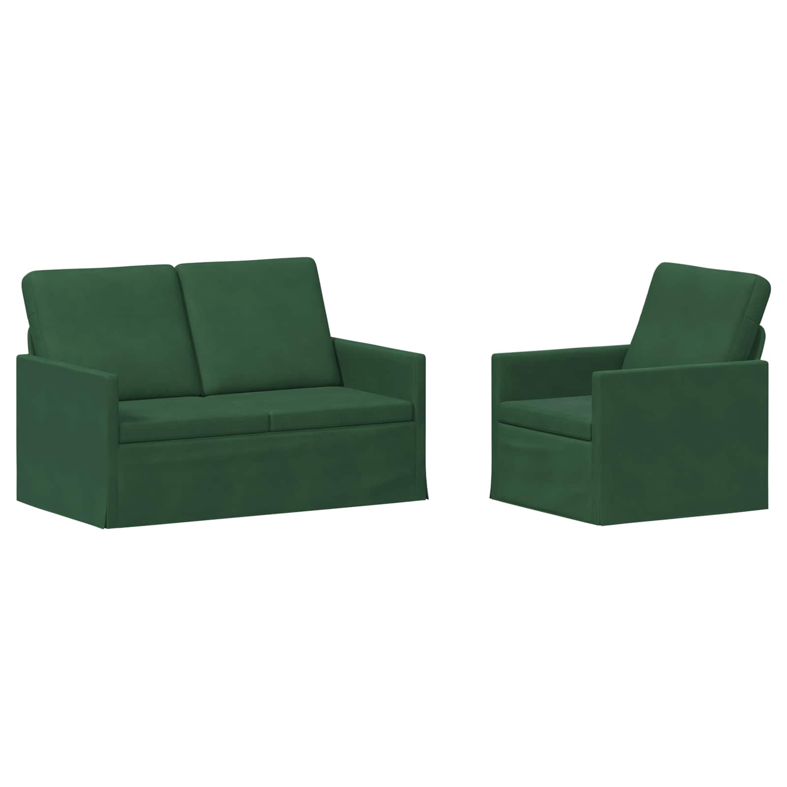 vidaXL Set pohovek 2 pcs Jungle Green Žebrovaná látka