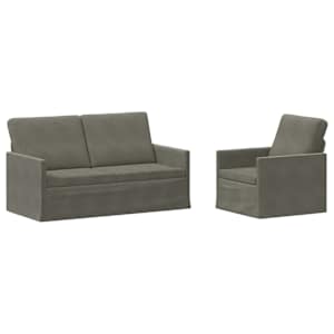 vidaXL Diivanikomplekt 2 pcs Helehall Korter kangas