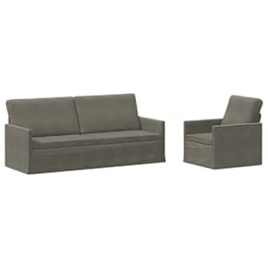 vidaXL Diivanikomplekt 2 pcs Helehall Korter kangas