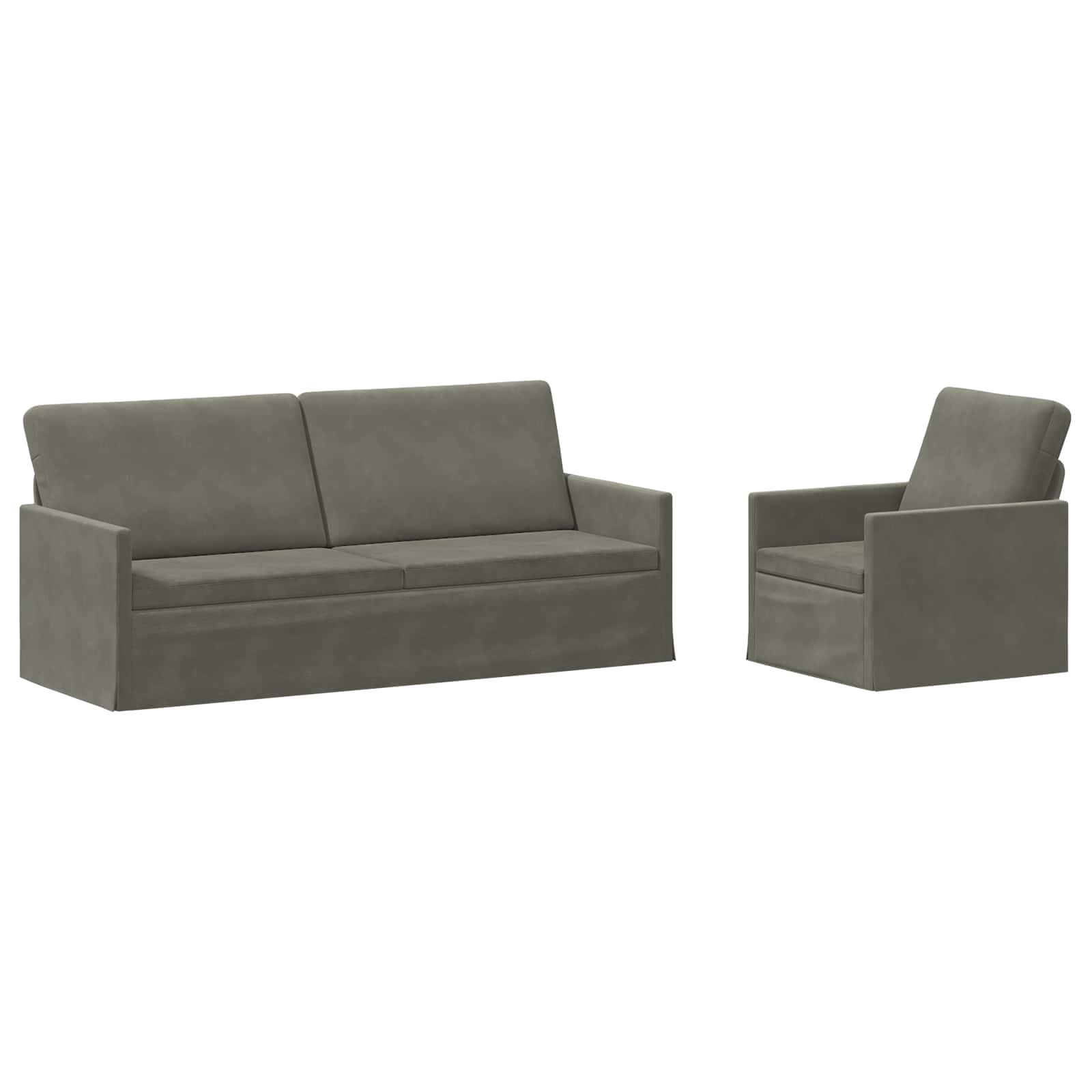 vidaXL Set pohovek 2 pcs Světle šedá Žebrovaná látka