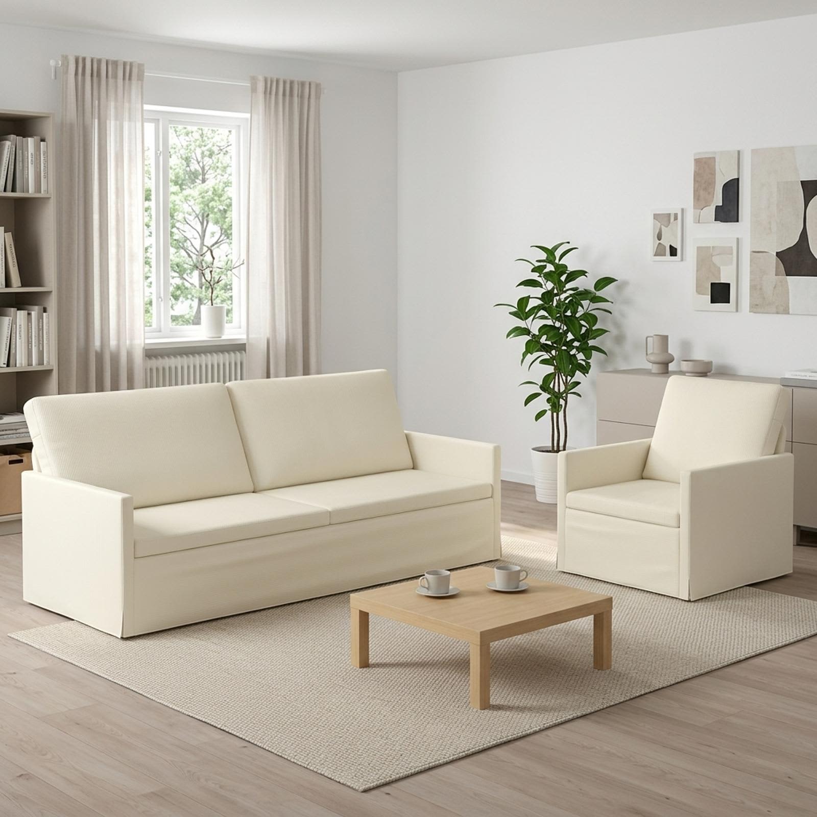 vidaXL Sofa Sæt 2 pcs Cremefarvet Velourstof