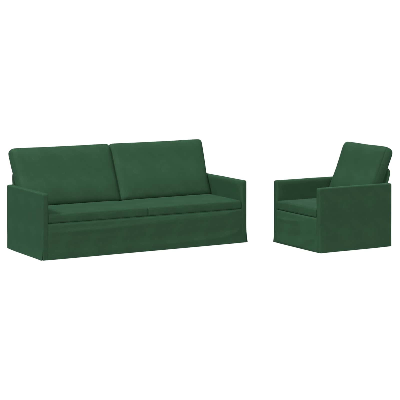 vidaXL Set pohovek 2 pcs Jungle Green Žebrovaná látka